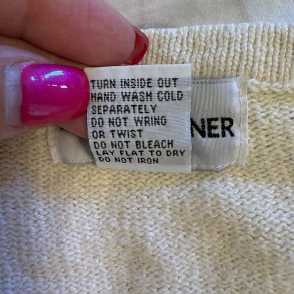 Vintage Women’s L White Button Cardigan Embroidered Knitting Sewing Cottagecore - Picture 4 of 11